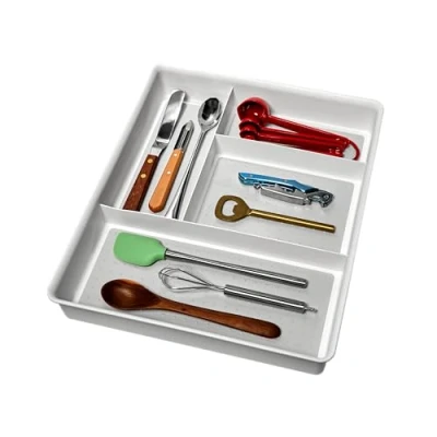 Immagine di madesmart 15222 Organizer per gadget Basic Collection, 4 scomparti, multiuso, fodera antiscivolo, facile da pulire, resistente, senza BPA