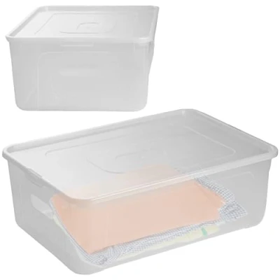Immagine di EDANTI Scatola portaoggetti con coperchio, organizer in plastica, trasparente, 14 l