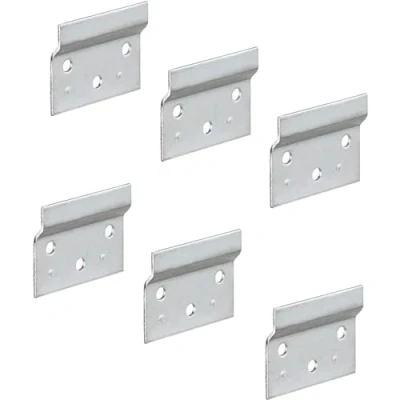 Immagine di Gedotec Guida di sospensione Lunghezza 60 mm 6 pezzi Montaggio a parete Metallo zincato per supporto armadio Piastra in acciaio Vite