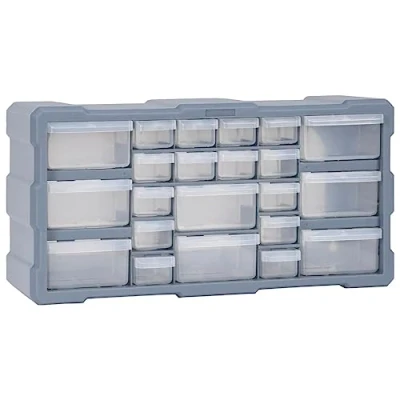 Immagine di vidaXL Mobile Contenitore con 22 Cassetti Organizer Portaminuterie Cassettiera Scaffale Scatole Multiuso Box Officina Scomparti