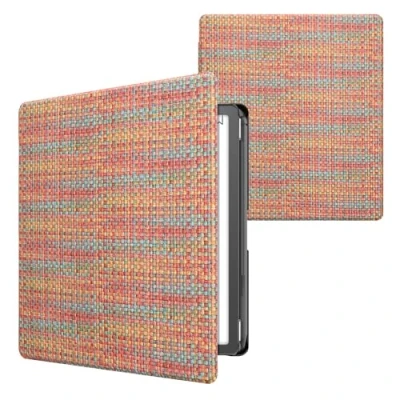 Immagine di kwmobile Custodia eReader Compatibile con Amazon Kindle Scribe Cover eBook PVC Chiusura Magnetica Flip Case Effetto Fibra Multicolore