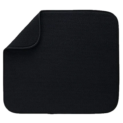 Immagine di LOVIVER Tappetini per Asciugare I Piatti in Microfibra Tappetino Assorbente Spesso, Nero