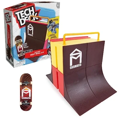 Immagine di Tech Deck Finger skate STARTER SET X CONNECT SK8MAFIA VERDE WALL Skatepark 100% modulabile da costruire e personalizzare + 1 esclusivo Mini Giocattolo per