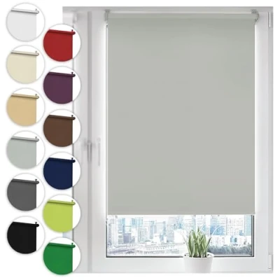 Immagine di Sonello tenda a rullo oscurante Klemmfix senza Forare 120cm x 130cm Grigio chiaro, avvolgibile con morsetti e catenella per finestre porte, Blackout, opaco, Protezione Solare