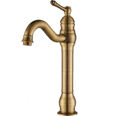 Immagine di Rozin, rubinetto per lavabo da bagno con beccuccio girevole, in ottone cromato lucido, miscelazione acqua calda e fredda