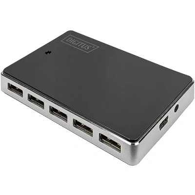 Immagine di Digitus DA 70229 10 Porte Hub USB 2.0 Nero, Argento