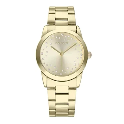 Immagine di Radiant Collezione Fiji Orologio analogico e in cuarzo. da polso per donna. con bracciale quadrante dorato cinturino acciaio inossidabile. Dimensioni 36mm. 3ATM.