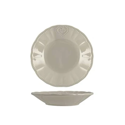 Immagine di H&amp;h set 6 piatti in stoneware celine grigio fondo 21,5