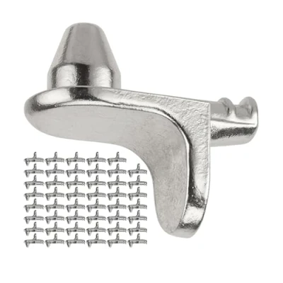 Immagine di Supporto Mensola D5, 48 pz, Reggimensole per Fori Ø 5 mm, Ogni Tipo di Mensole, in Metallo, Antiruggine, Accessori Ripiani, Supporti Mensole e Mobili, Perni pins