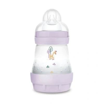 Immagine di MAM Biberon Easy Start per Bambini di 0 2 Mesi, 160 ml con Tettarella Flusso 1 0+ mesi in Silicone SkinSoft, 160ml, Bio circolare, Lilla