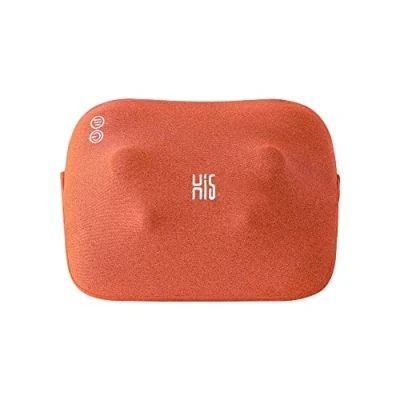 Immagine di Hi5 Bravo Mini cuscino massaggiante Shiatsu con funzione di calore, spegnimento automatico, lavabile per spalle, collo, schiena e gambe, arancione