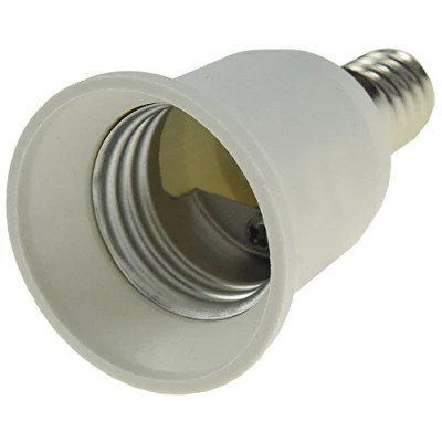 Immagine di Adattatore base lampada da E14 a E27 plastica per lampadine alogene e LED fino 25 watt