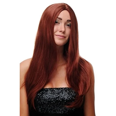 Immagine di Wig ME UP Parrucca Donna Rosso ramato Lunga Liscia Riga in mezzo circa 60 cm SA 151 350
