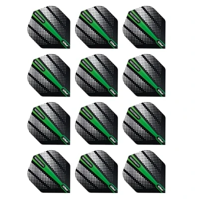 Immagine di RED DRAGON Hardcore Radical Green Flash Dart Flights 4 Sets per Pack (12 in Total)