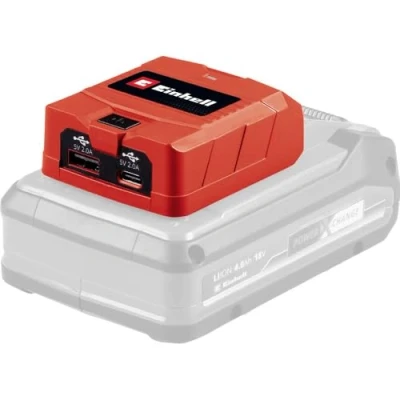 Immagine di Einhell Adattatore batteria USB TC CP 18 Li A/C Solo Power X Change (18 V, ricarica mobile di smartphone, tablet e co., 1 porta A, C senza batteria)