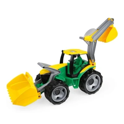 Immagine di Lena SIMM Spielwaren 02080 Trattore con Caricatore Frontale e Braccio, Colore: Verde/Giallo, Dimensioni: ca. 107 cm