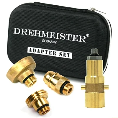 Immagine di Drehmeister Set di adattatori GPL Adattatore Serbatoio M12 con Custodia Tutti Gli Europa Autogas (M12/W21.8)