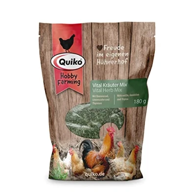 Immagine di Quiko Hobby Farming Vital Herbs Mix 180g Mangime complementare per polli, quaglie e pollame di ortica, dente leone timo