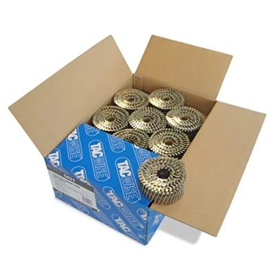 Immagine di Tacwise 0421 Chiodi Finitura Lucida in Bobina Piatta Tipo 2,5/45 mm, Punta a Diamante, Annellati e Inclinati di 16, Fascicolati con fil ferro, Confezione da 9000