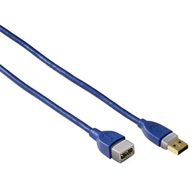 Immagine di HAMA Prolunga USB A/USB A, 3.0, 1.8 mt, Connettori Dorati, 3 Stelle, Blu