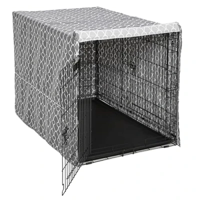 Immagine di MidWest Homes for Pets, copertura per gabbie in tessuto protetto da teflon, privacy e New World lunghe 121,92 cm, adatta a lavatrice/asciugatrice, CVR48T GY