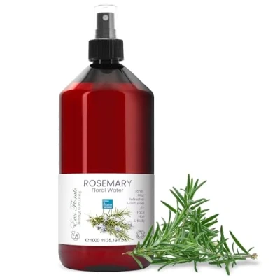 Immagine di Idrolato Acqua Floreale Rosmarino Biologico 1000 ml Spray viso Pelle Grassa, Lozione Tonica Capelli 100% Naturale Struccante e occhi Idratante Micellare Detergente Acne
