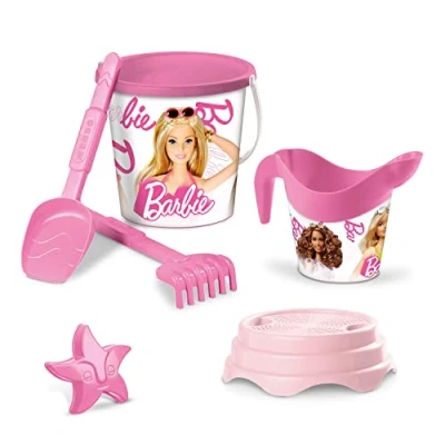 Immagine di Mondo Toys Barbie Bucket Set, Set Mare Renew con Secchiello, Paletta, Rastrello, Setaccio, Formina, Annaffiatoio Inclusi, 18443