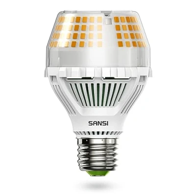 Immagine di SANSI 25W (250W Equivalenti) Lampada LED a Risparmio Energetico, A19 Lampadina 4000lm 3000K Bianco Caldo, Angolo del fascio di 270 per Cucina, Ufficio, Officina, Garage, Non Dimmerabile