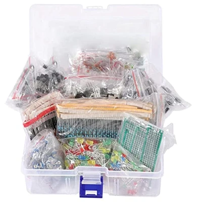 Immagine di SRMAN 1818PCS Componenti Elettronici Fai Da Te Kit Assortimento Resistori LED Triodo Condensatori Diodi PCB Potenziometro