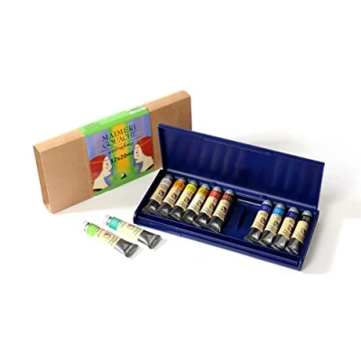 Immagine di Maimeri Scatola in Plastica Con 12 Tubi da 20ml Colori a Tempera Extrafini