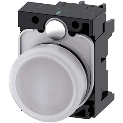 Immagine di Siemens 3SU1102 6AA60 1AA0 Spia luminosa piatto Bianco 24 V/AC, V/DC 1 pz.