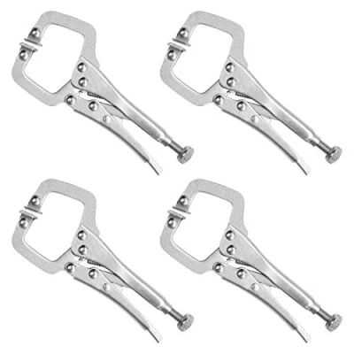 Immagine di Kurtzy Set Pinze Autobloccanti in Metallo da 13,3 cm, Vite Regolabile e Cuscinetti Girevoli (4pz) Kit Saldatura Morsetti Falegname a Sgancio Rapido Pinza Autobloccante per Fai Te Hobby