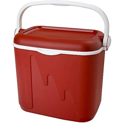 Immagine di CURVER Frigorifero portatile con maniglia, ideale per campeggio, spiaggia, picnic, capacità 32 l, colore rosso
