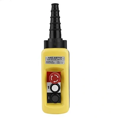 Immagine di KSTE Crane paranco a catena interruttore di pulsante sollevamento controller ciondolo con arresto emergenza Compatible with la sicurezza