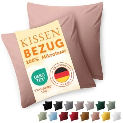 Immagine di Blumtal Federe Cuscini Divano 60x60 cm Set di Copricuscini per Divani in Microfibra a 2 Pezzi con Chiusura Busta certificati Oeko Tex, extra morbidi e lavabili Rosa