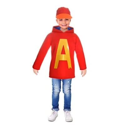 Immagine di Ciao Alvin Chipmunks Costume Travestimento Bambino Originale Alvinnn (Taglia 4 6 Anni) Unisex, Rosso, 11288.4
