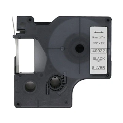Immagine di BROVACS 1 confezione di nastro adesivo nero su argento compatibile per DYMO D1 40922 9 mm 3/8&quot; OPA2122