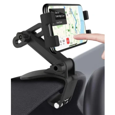 Immagine di woleyi Porta Telefono Auto, Supporto Tablet Cellulare per Auto Cruscotto, Specchietto Retrovisore, Visiera Parasole con Clip a Molla Regolabile 360, iPhone, iPad, Samsung, Google, LG da 4 11&quot;