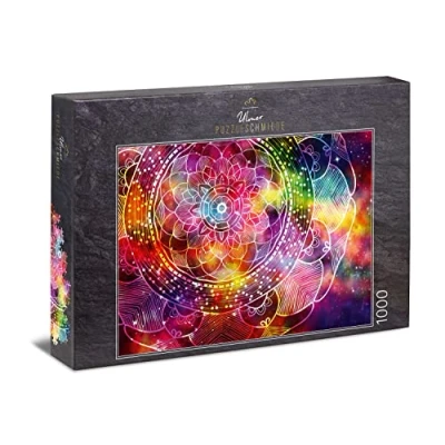 Immagine di Ulmer Puzzleschmiede puzzle &quot;Mandala colorata&quot; classico da 1000 pezzi Mandala colorata come con sottili linee geometriche efficace per adulti