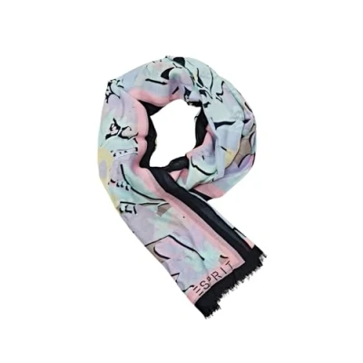 Immagine di Esprit Fransen MIT Print Sciarpa, Donna, Taglia: One Size, Light blue