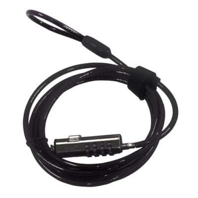 Immagine di Ewent Cavo di Sicurezza con Serratura a Combinazione, per Notebook, Laptop, PC, Proiettori, Combinazione in Acciaio Resistente Nano Slot,Cavo Lungo 1,8 Metri