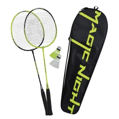 Immagine di Talbot Torro Set da Badminton Magic Night, 2 Racchette e Volani Com Luce LED, per Giocare di Notte, in Una Borsa qualità, 449405, Taglia Unica