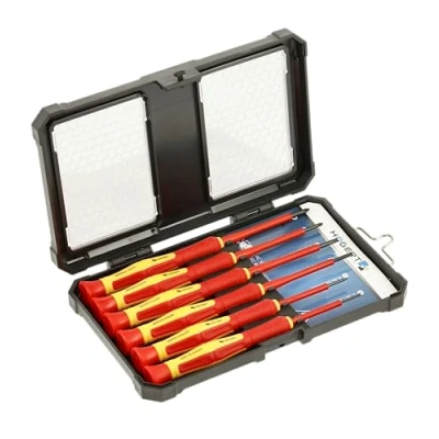 Immagine di Högert Technik Cacciavite di precisione 6 pezzi Set cacciaviti VDE Certificato 1000 V in acciaio CrV