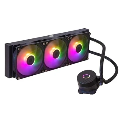 Immagine di Cooler Master MasterLiquid 360L Core ARGB Dissipatore a Liquido per CPU Pompa Gen S Doppia Camera, Radiatore Superiore e Ventole da 120 mm, Staffe LGA 1700 AM5 Nero