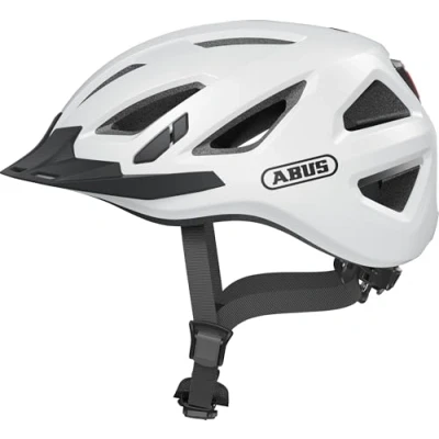 Immagine di ABUS Urban I 3.0 Casco urbano da bici contemporaneo con fanale posteriore Per il traffico cittadino uomo e donna Bianco, Taglia M