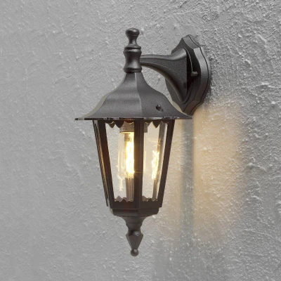 Immagine di Konstsmide 7231 750 Firenze Lampada da Parete 19x24x36 cm (BxPxH), 1 x 60 W, IP43, Colore Nero Opaco