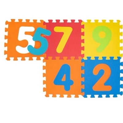 Immagine di Teorema Giocattoli 72463 Tappetini Puzzle con Numeri, 9 Pezzi, Colori e Numeri Assortiti