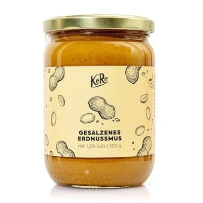 Immagine di KoRo Crema di arachidi salate 500g Vegan frutta secca a base tostate e un pizzico sale senza olio palma zuccheri aggiunti* Fonte proteine