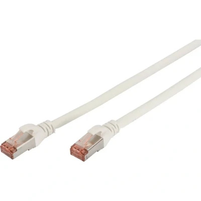 Immagine di Digitus DK 1644 005/WH RJ45 cavo di rete, patch CAT 6 S/FTP 0.50 m Bianco Ritardante fiamma, Schermatura a fogli, intrecciata, Schermato,
