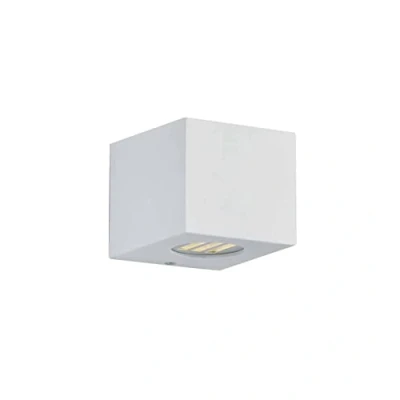 Immagine di Reality Leuchten R28222631 Lampada da parete a LED per esterni Cordoba, in plastica bianca, con 2 W, illuminazione Up e Down stencil